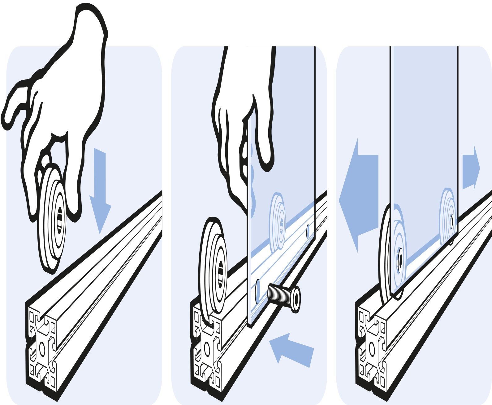 Roller Ø 58 for T-slotted Profiles (Set)